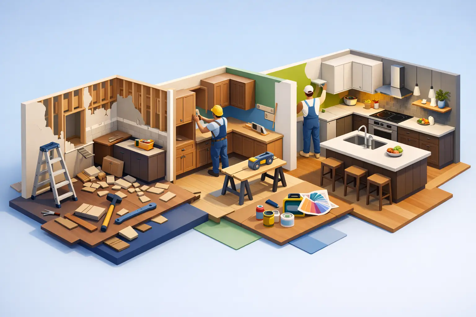 Kitchen Remodel Project Timeline by Phase